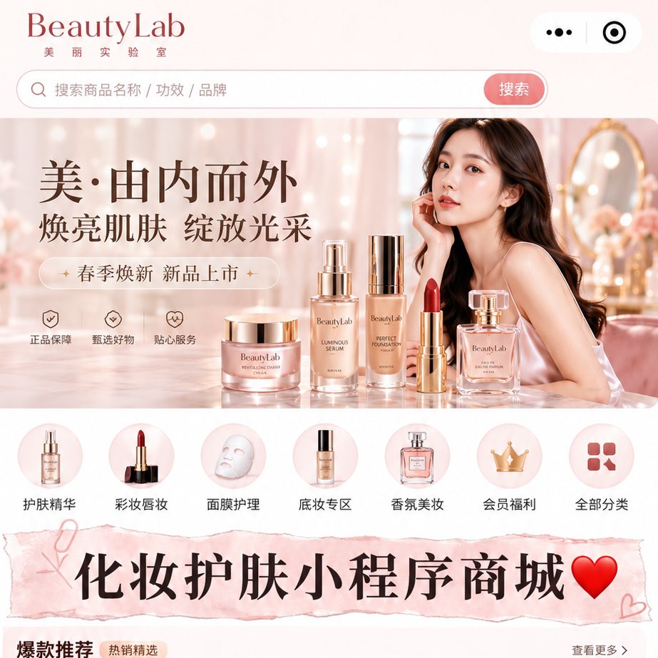 美妆护肤小程序商城定制开发｜一站式美业电商解决方案，赋能美妆品牌私域长效增收